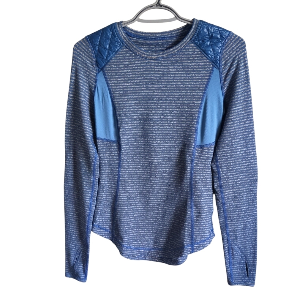 Lululemon Run: Ice Queen Long Sleeve Slope Stripe Limitless Blue Size 2